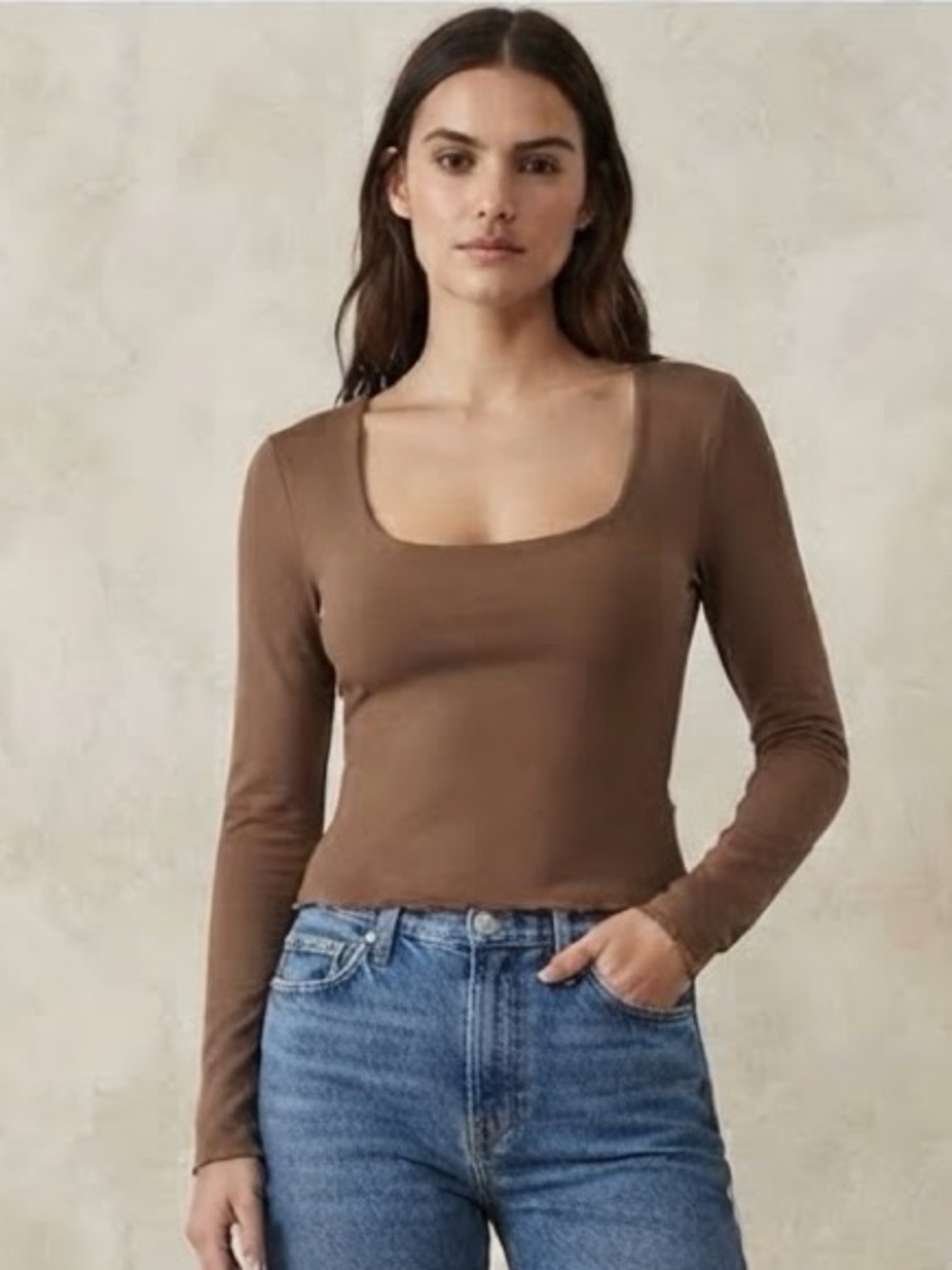 7th & Hudson  Brown Long Sleeve Top